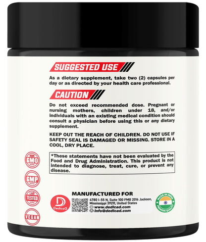 DEDICAD 9in1 Cortisol Supplement - Ashwagandha and Magnesium Glycinate and Chelate - Brain Health & Restful Night & Mood Balance - 90 Capsules Supply 45 Days - Maple Wellness Supplements