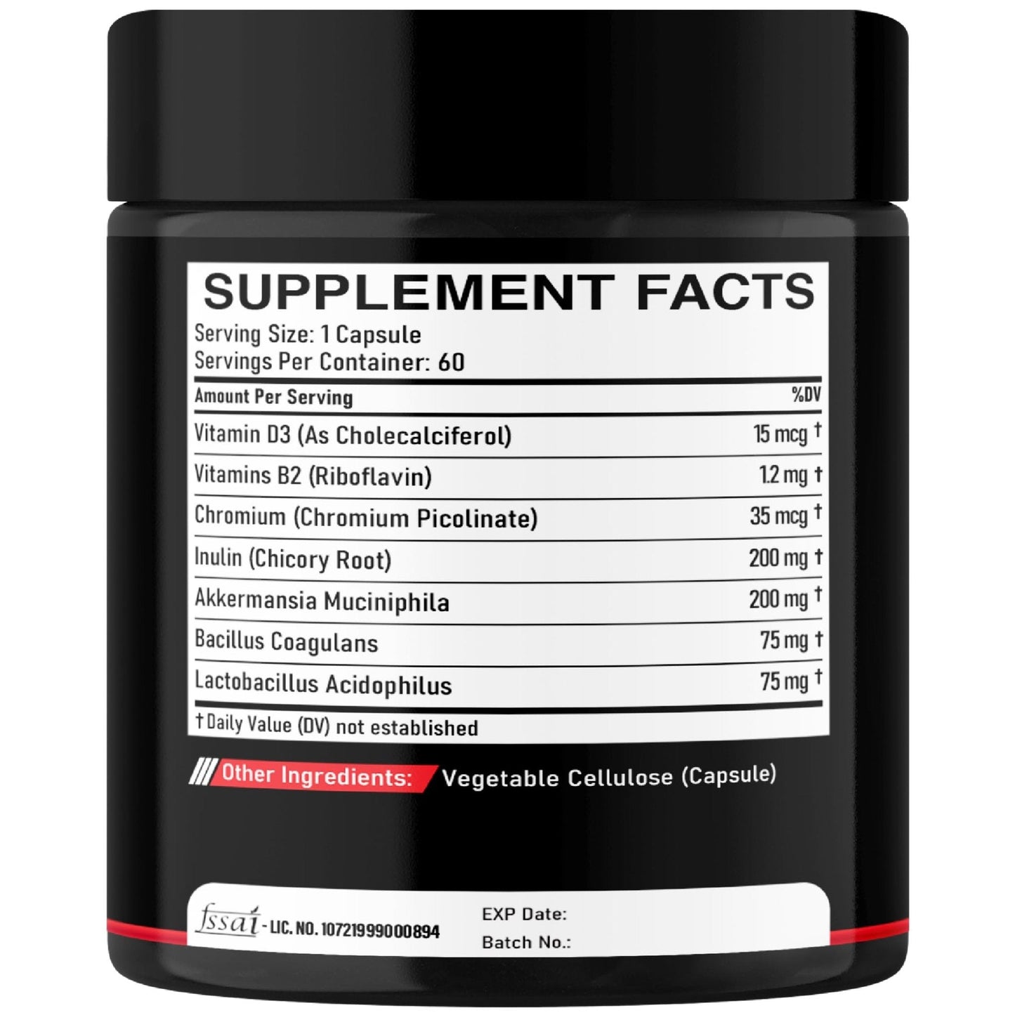 DEDICAD Akkermansia Probiotic for Increases GLP-1 - Contains Inulin, Bacillus Coagulans, Lactobacillus Acidophilus & Chromium - 60 Days Supply - 60 Capsules - Maple Wellness Supplements