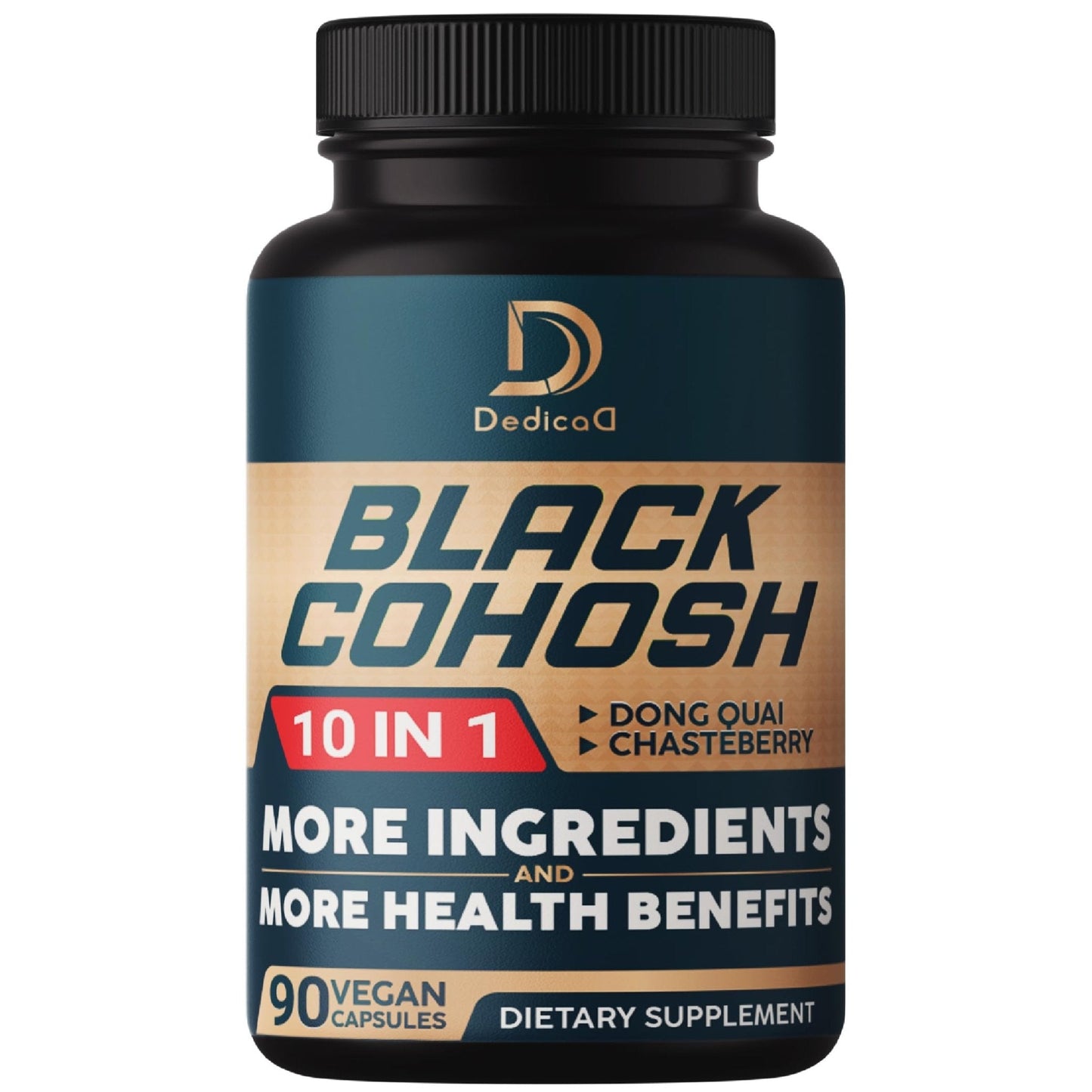 DEDICAD Black Cohosh Supplement - 3 Months for Menopause & Immune Health - Blend of 12 Potent Herb Includes Dong Quai, Chasteberry, Wild Yam, Red Clover, Black Pepper & Others - 90 Vegan Capsules - Maple Wellness Supplements