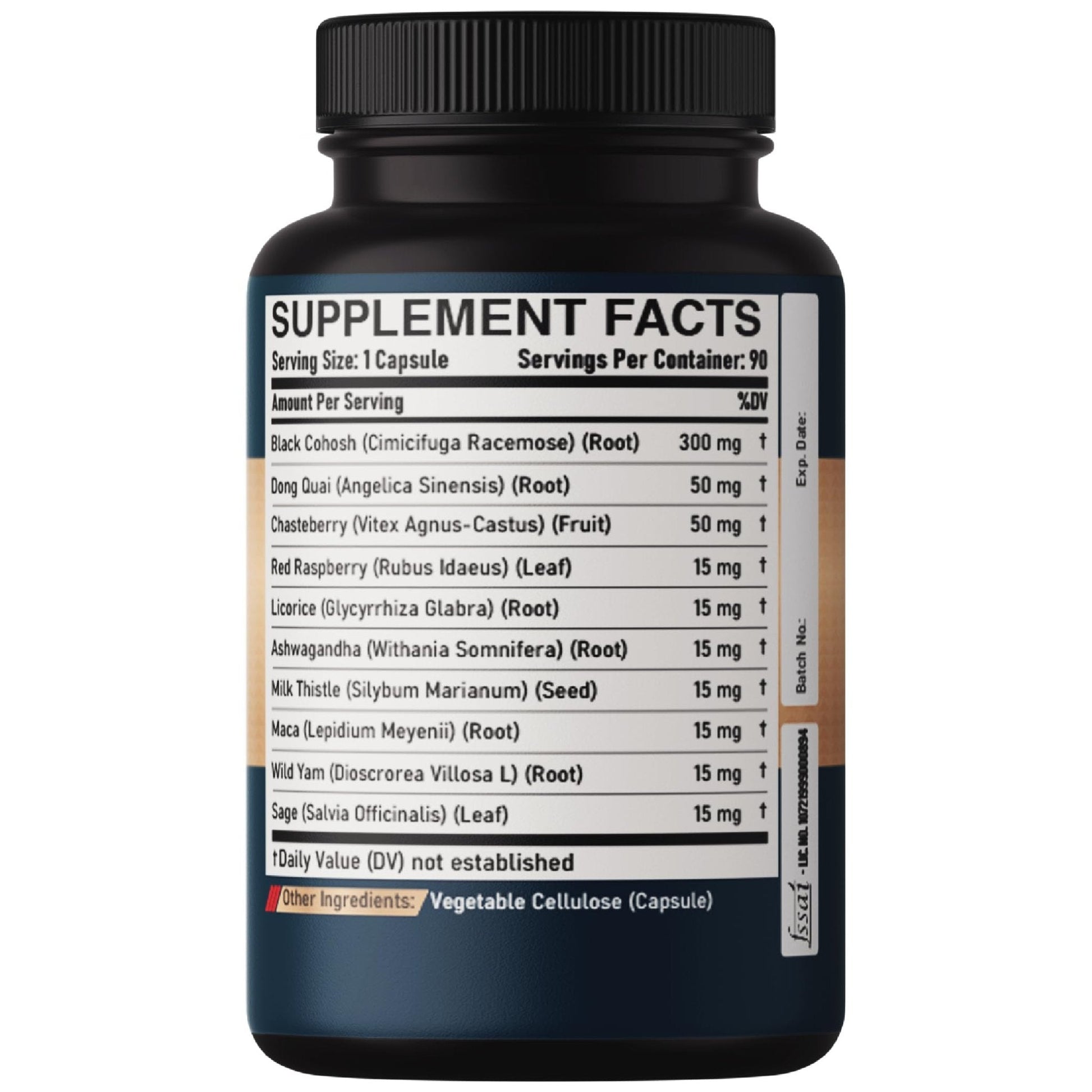 DEDICAD Black Cohosh Supplement - 3 Months for Menopause & Immune Health - Blend of 12 Potent Herb Includes Dong Quai, Chasteberry, Wild Yam, Red Clover, Black Pepper & Others - 90 Vegan Capsules - Maple Wellness Supplements