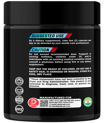 DEDICAD NAD.+ Supplement - Combined to Resveratrol, Quercetin, Berberine, Fisetin, TMG and Grape Seed - 60 Capsules - Maple Wellness Supplements