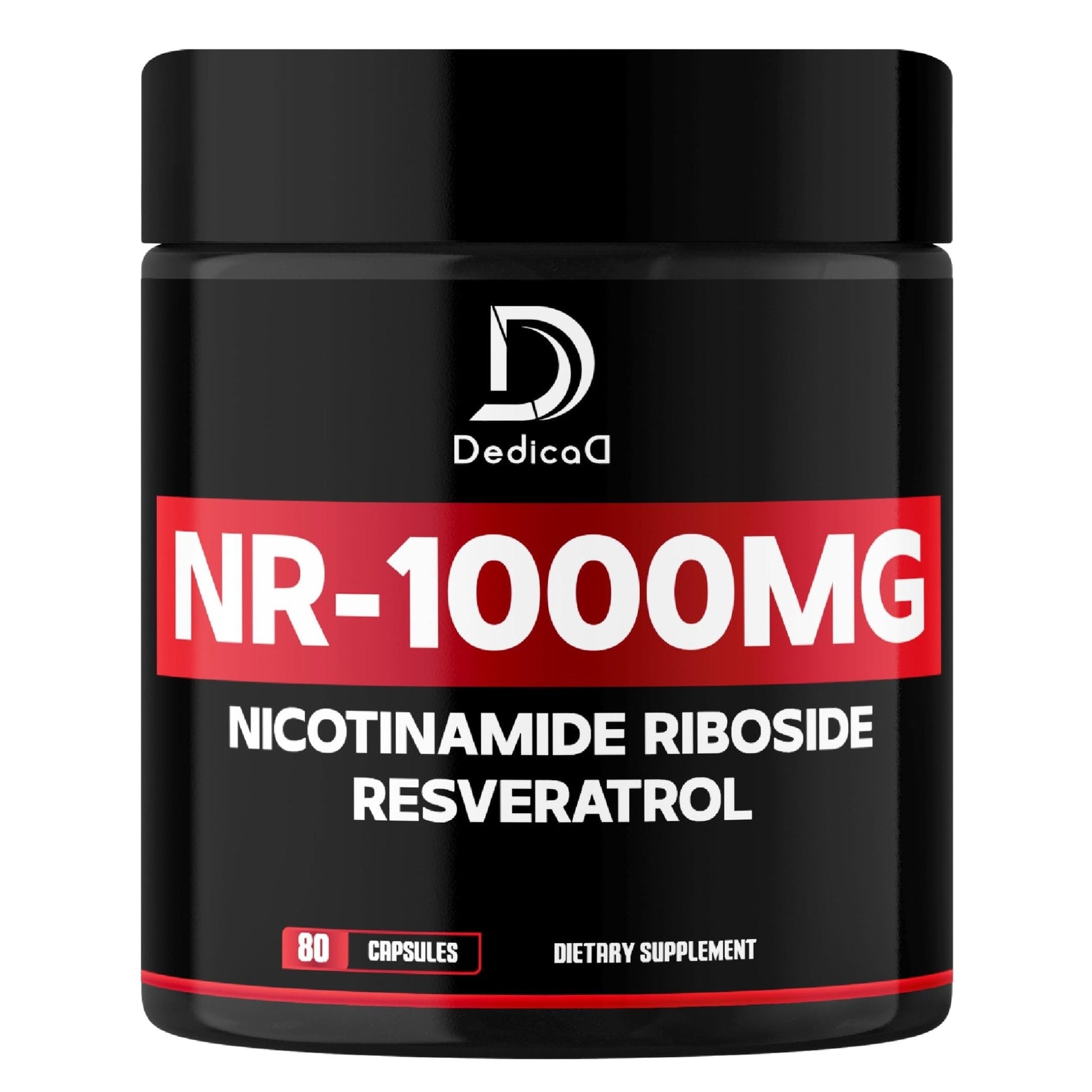 DEDICAD NAD Supplement with Nicotinamide Riboside and Trans Resveratrol - NR for Men & Women - 80 Capsules - Maple Wellness Supplements