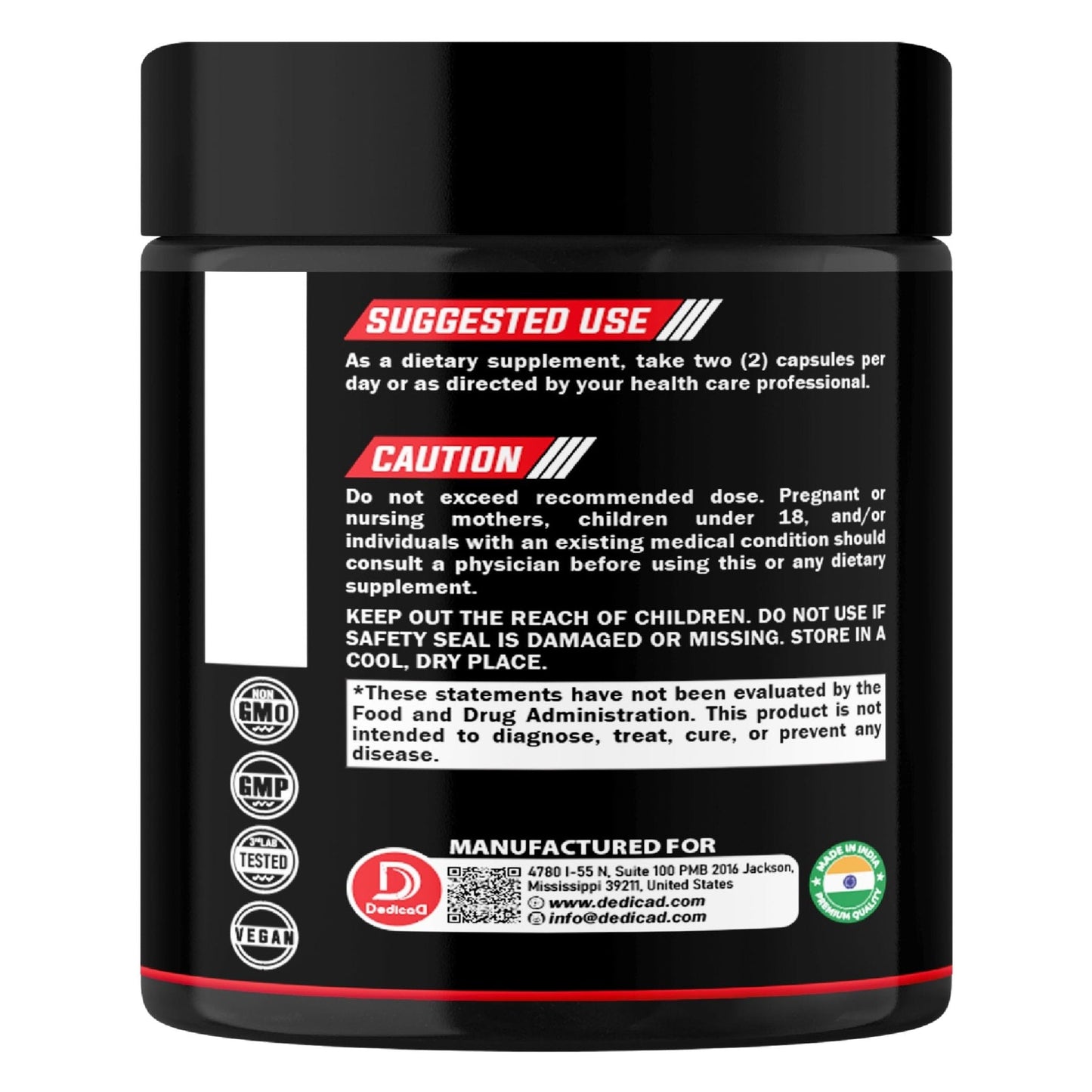 DEDICAD NAD Supplement with Nicotinamide Riboside and Trans Resveratrol - NR for Men & Women - 80 Capsules - Maple Wellness Supplements