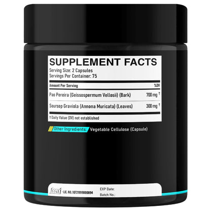 DEDICAD Pao Pereira Bark Extract and Graviola Soursop - 150 Capsules Supply - Maple Wellness Supplements