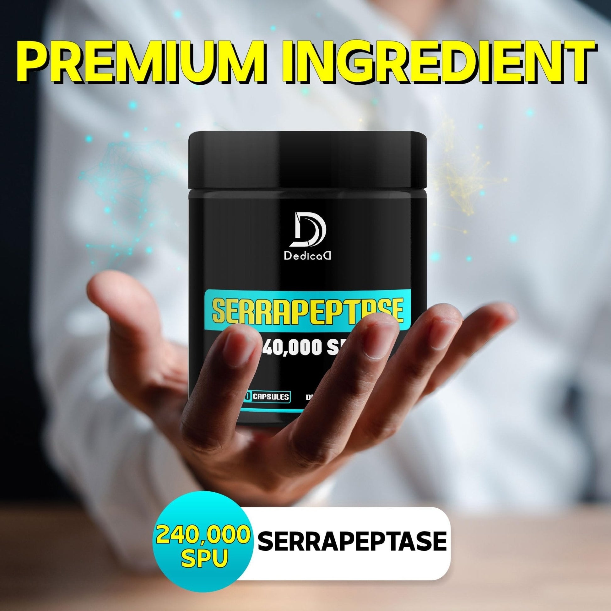 DEDICAD Serrapeptase Supplement 240,000 SPU - 150 Capsules for Smooth Breathing, Heart Health & Immune System Support - 75-Serving Supply - Maple Wellness Supplements