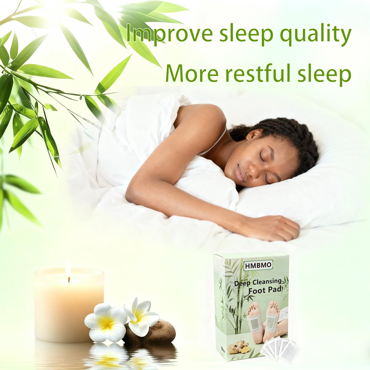 Deep Cleansing Foot Pads, 50 Count Pack with Ginger Oil for Lymphatic Drainage, Stress Relief, Deep Cleansing and Sleep Support - Maple Wellness Supplements
