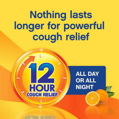 Delsym 12 Hour Cough Medicine for Adults, Powerful Relief for 12 Hours, Cough Suppressant Liquid with Extended-Release Dextromethorphan, Orange Flavor Liquid Cough Syrup, 5 Fl Oz (Pack of 1) - Maple Wellness Supplements