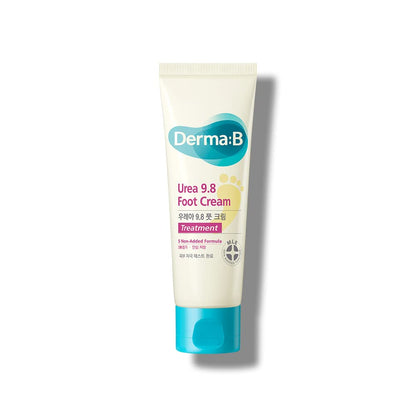Derma B | Urea 9.8% Foot Cream | Foot Lotion for Dry Cracked Heel Treatment | Camellia Oil, Urea Cream for Feet | Hypoallergenic Leg Cream for Sensitive Skin | Woody Scent Foot Care | 2.7 fl oz (80ml) - Maple Wellness Supplements