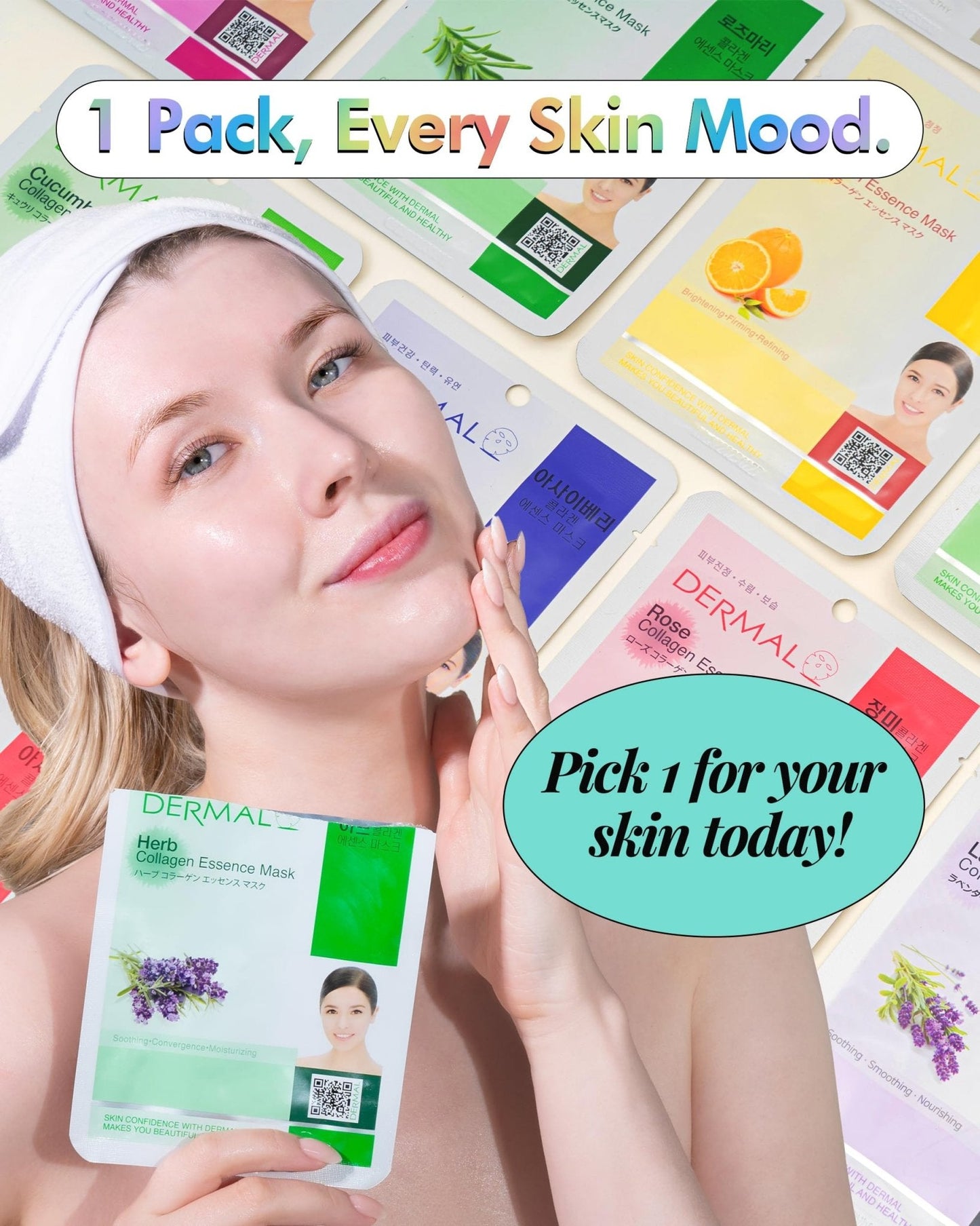 DERMAL 24 Combo Pack Made in Korea Facial Mask – 20+ Years of K-Beauty Experience, - Maple Wellness Supplements