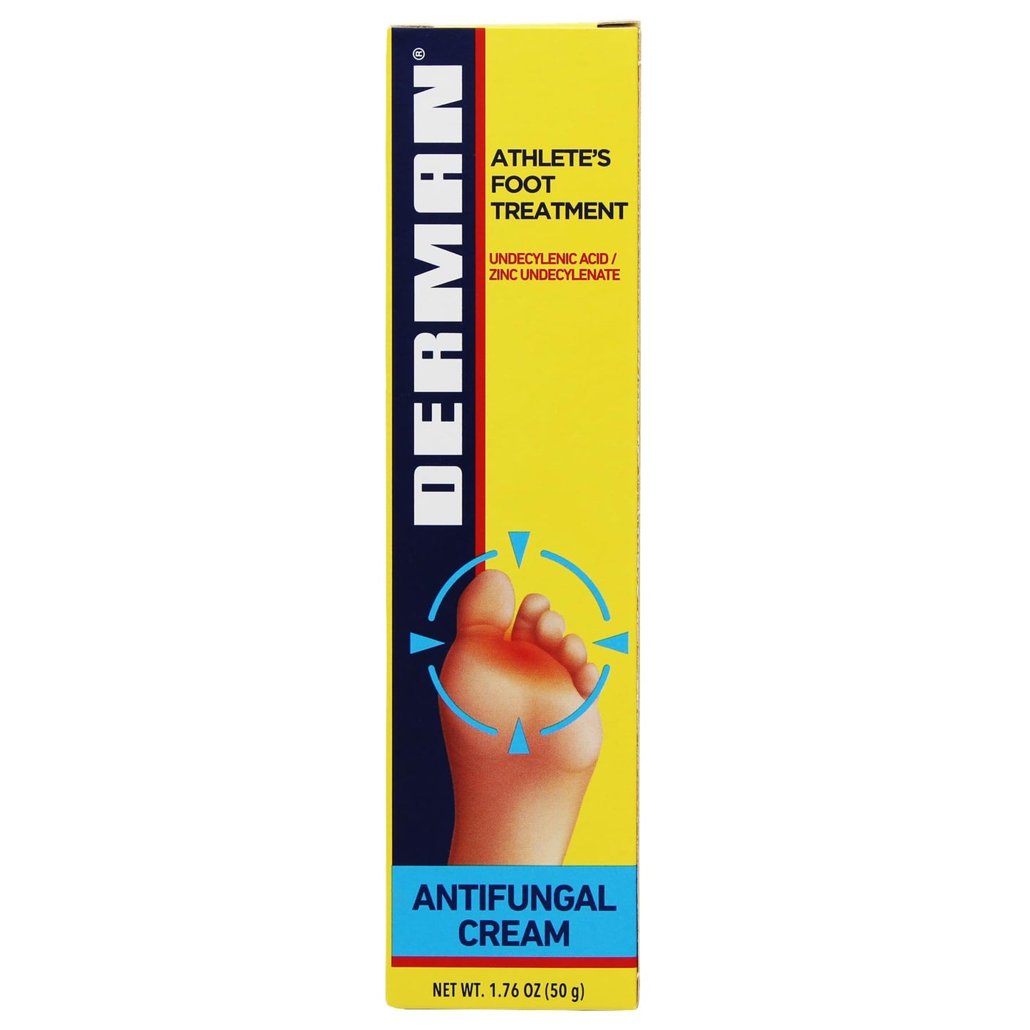 Derman Cream for The Treatment of Athlete's Foot, 2-Pack of 1.76 Oz Each, 2 Tubes - Maple Wellness Supplements