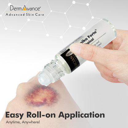 DermAvance Arnika Forte Topical Roll-On, Arnica Gel for Bruising and Swelling After Surgery, Easy-to-Use Arnica Gel Topical for Post-Surgical Care and Sports Injuries, Clear, 10 ml - Maple Wellness Supplements