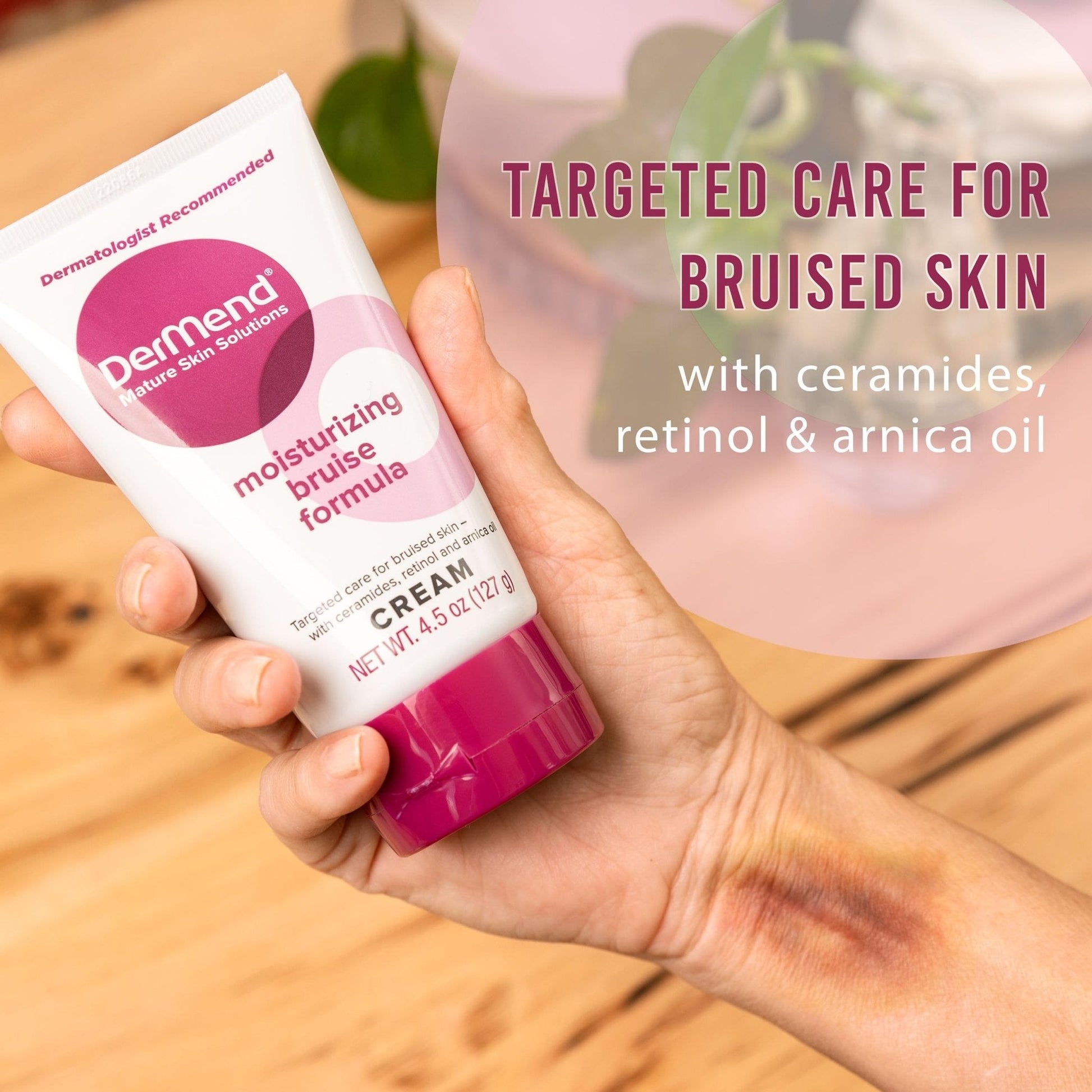 Dermend Arnica Bruise Cream with Vitamin K - Moisturizer for Bruising on Arms, Legs & Hands - 4.5 Oz - Maple Wellness Supplements