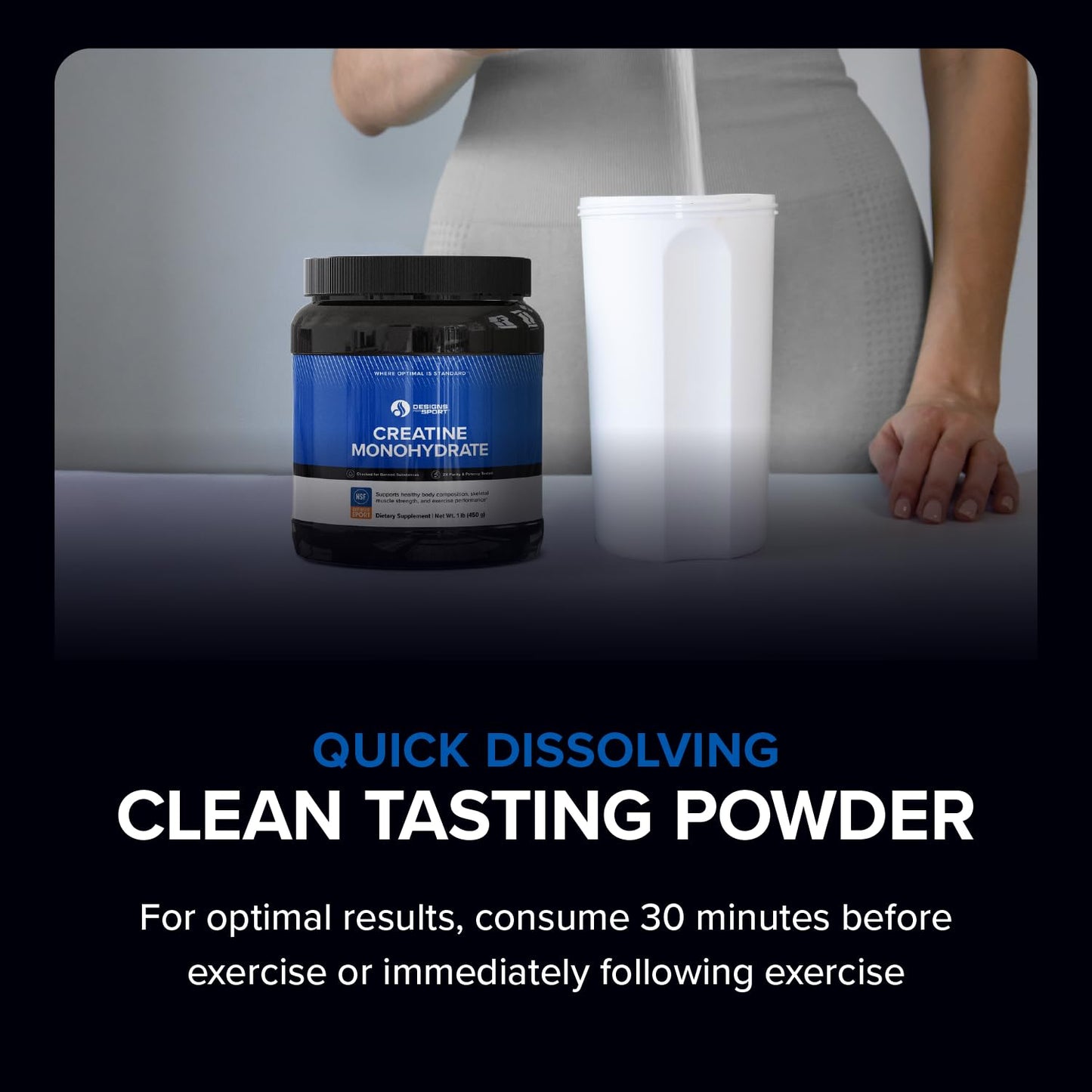 Designs for Sport Creatine Monohydrate Powder - NSF Certified for Sport Creatine - Maple Wellness Supplements