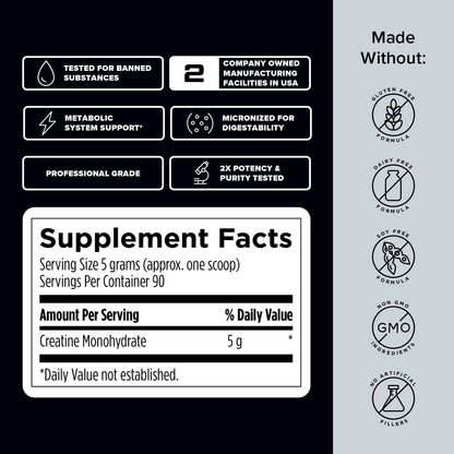 Designs for Sport Creatine Monohydrate Powder - NSF Certified for Sport Creatine - Maple Wellness Supplements