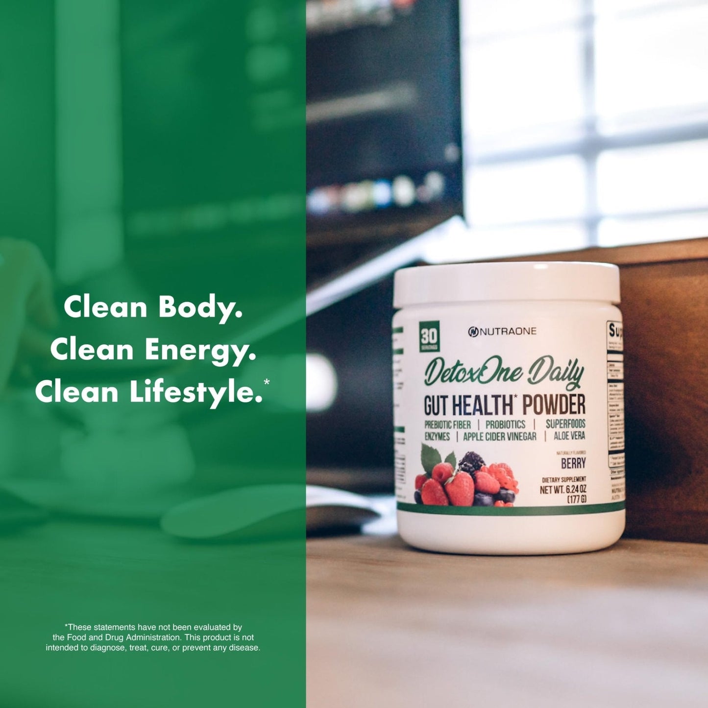 DetoxOne Daily Gut Health Powder* | Supports Normal/Healthy Digestive Function*| Promotes Detoxification*| Boost Energy & Improves Nutrient Absorption* - Maple Wellness Supplements