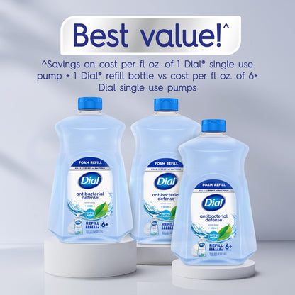 Dial Antibacterial Defense Foaming Hand Soap + Aloe, Spring Water Scent, 52 Fl Oz Hand Soap Refill - Maple Wellness Supplements