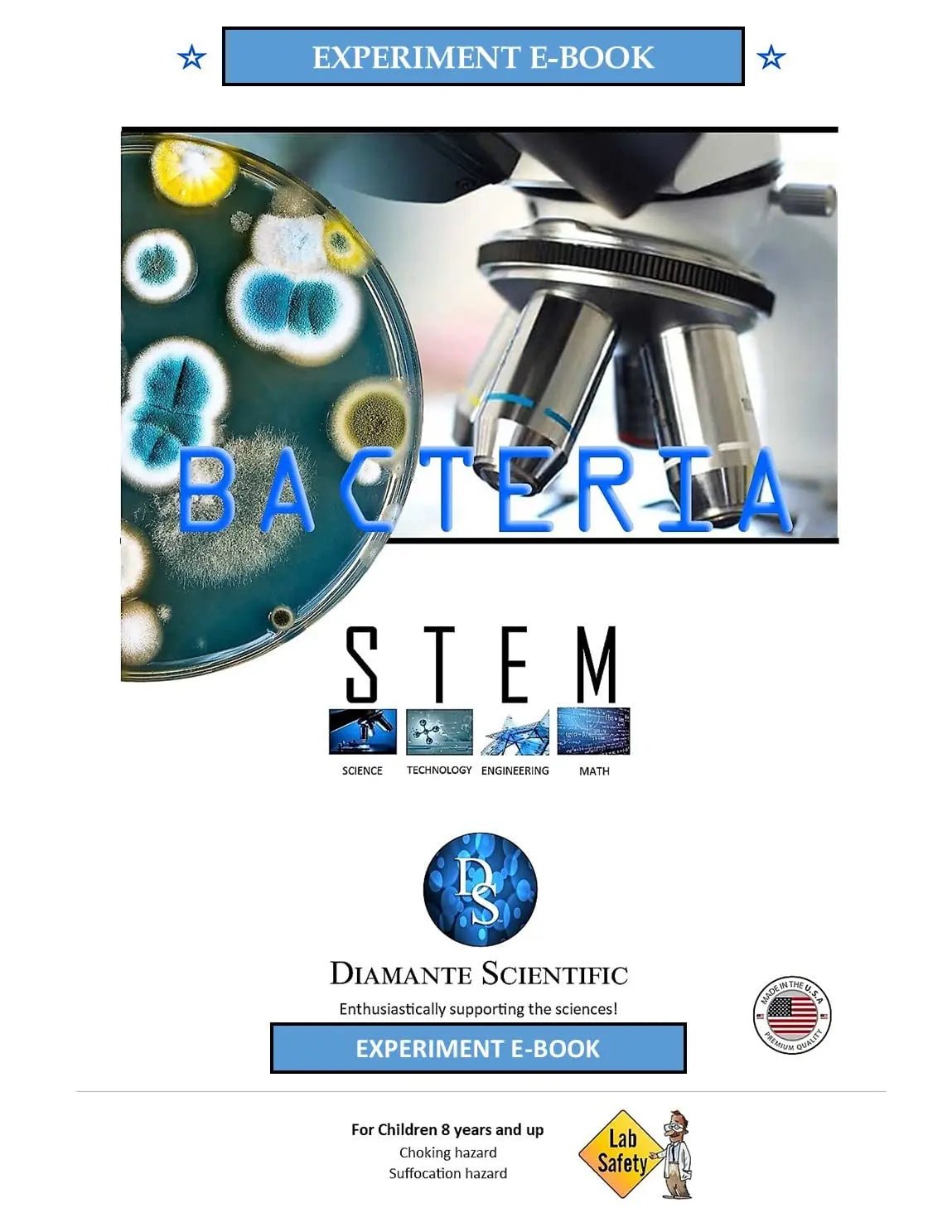 Diamante Scientific Essential Bacteria Kit. Pre-Poured Agar Plates & Swabs. Perfect for Kids. Great for Learning About Microbiology. STEM Education. Experiment Guide eBook Included! - Maple Wellness Supplements