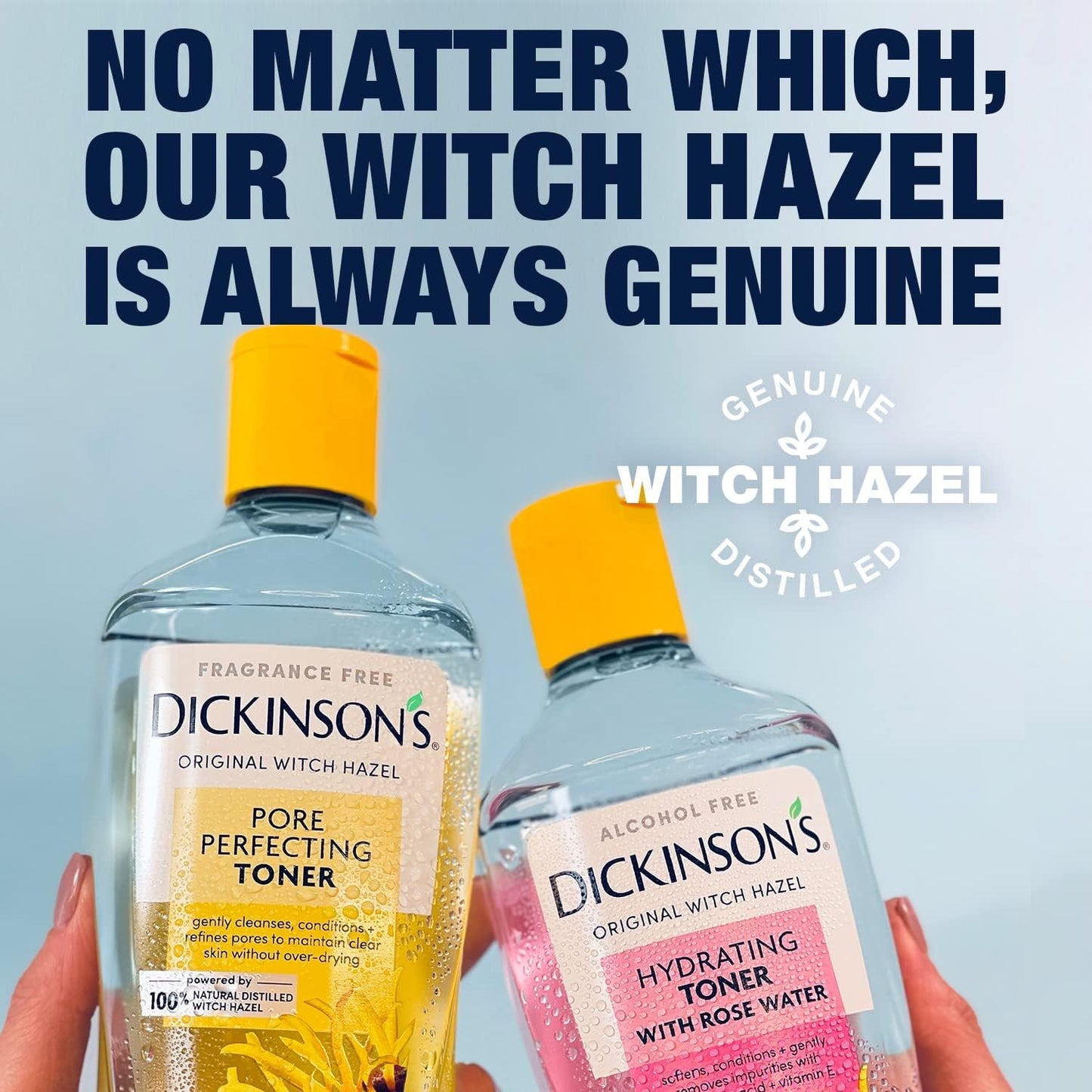 Dickinson's Enhanced Witch Hazel Hydrating Toner with Rosewater, Alcohol Free, 98% Natural Formula, 16 Fl Oz (Pack of 1) - Maple Wellness Supplements