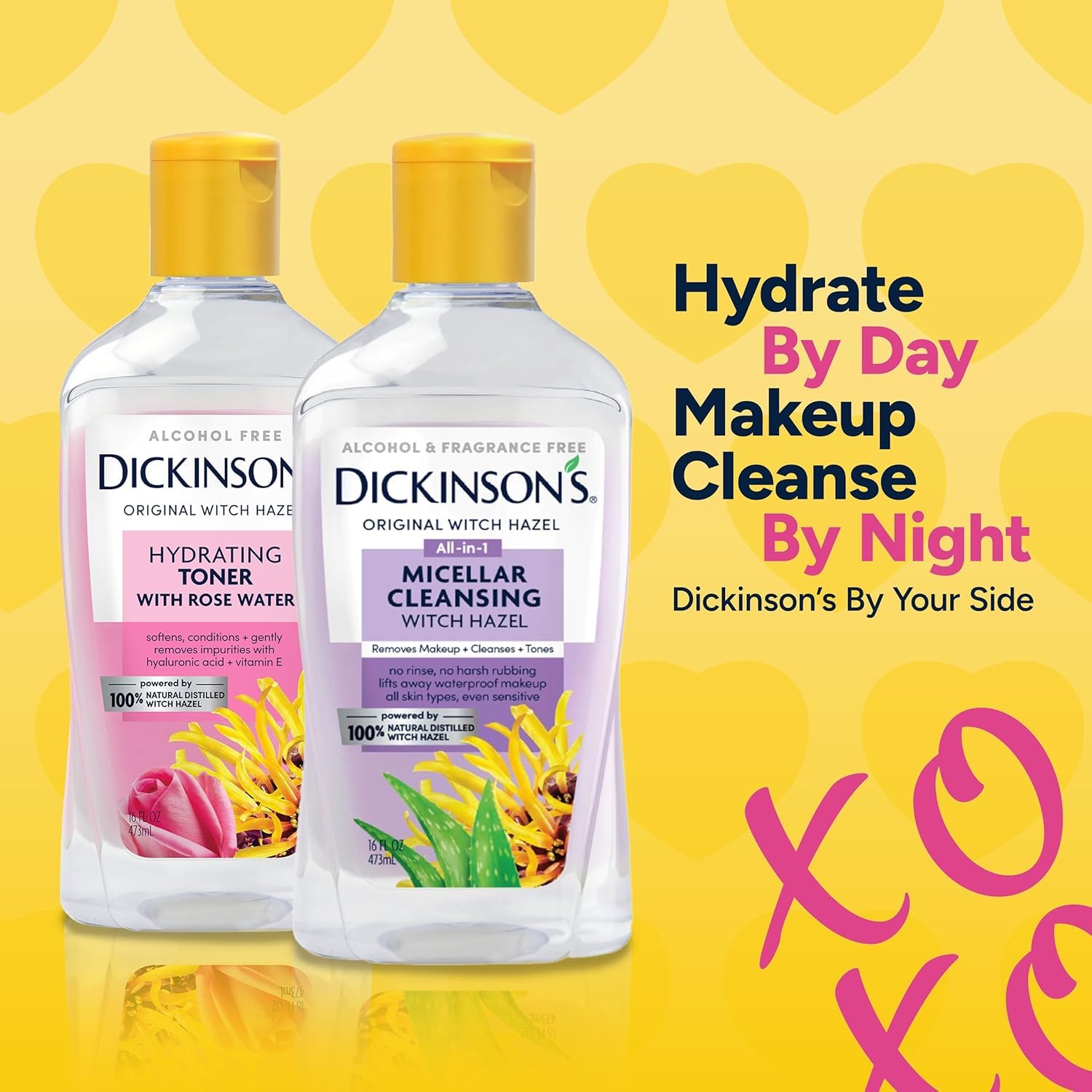 Dickinson's Enhanced Witch Hazel Hydrating Toner with Rosewater, Alcohol Free, 98% Natural Formula, 16 Fl Oz (Pack of 1) - Maple Wellness Supplements