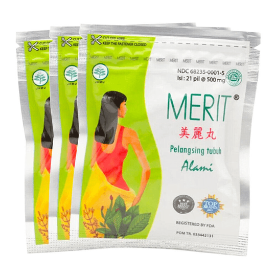Diet Pills Merit Indonesian Slimming Capsules 500 mg Sari Sehat, 21 Pills - Maple Wellness Supplements