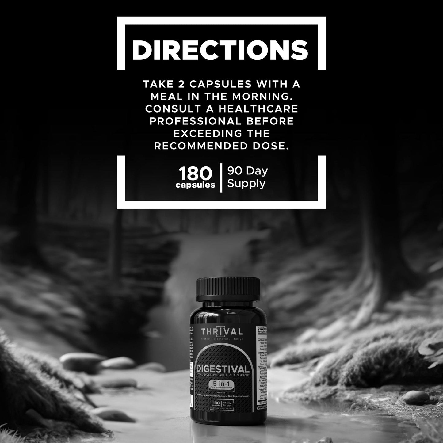 DIGESTIVAL 5-in-1 Gut Health Formula: Probiotics, Prebiotics, Enzymes, Gut Healing & Bloat Relief with 53 Ingredients, 60 Billion CFU, and Advanced Support for IBS, - Maple Wellness Supplements