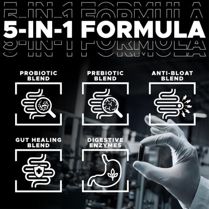 DIGESTIVAL 5-in-1 Gut Health Formula: Probiotics, Prebiotics, Enzymes, Gut Healing & Bloat Relief with 53 Ingredients, 60 Billion CFU, and Advanced Support for IBS, - Maple Wellness Supplements