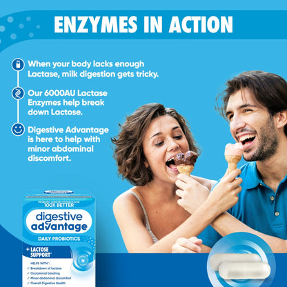 Digestive Advantage Lactose Defense Capsules (96 Count In A Box), Helps Breaks Down Lactose and Defend Against Digestive Upset - Maple Wellness Supplements