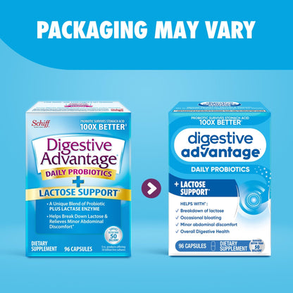 Digestive Advantage Lactose Defense Capsules (96 Count In A Box), Helps Breaks Down Lactose and Defend Against Digestive Upset - Maple Wellness Supplements