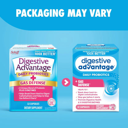 Digestive Enzyme and Probiotic Capsule- Digestive Advantage 32 Capsules, Survives 100x Better than regular 50 billion CFU, Breaks down food, helps prevent gas - Maple Wellness Supplements