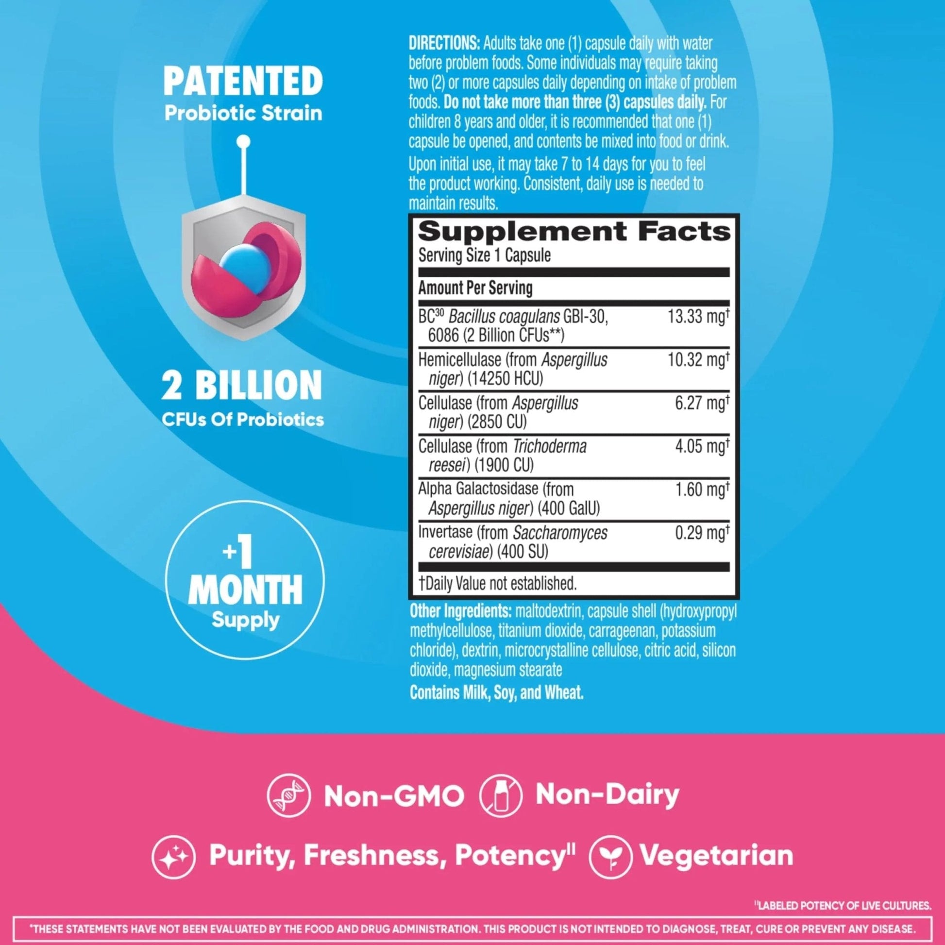 Digestive Enzyme and Probiotic Capsule- Digestive Advantage 32 Capsules, Survives 100x Better than regular 50 billion CFU, Breaks down food, helps prevent gas - Maple Wellness Supplements