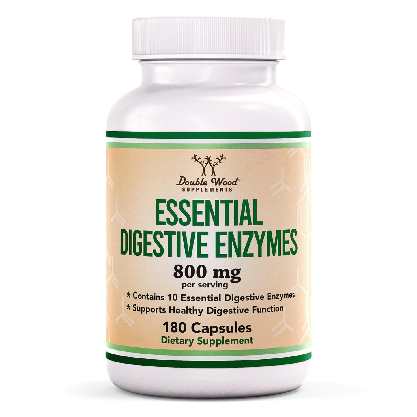 Digestive Enzymes - 800mg Blend of All 10 Most Essential Digestive and Pancreatic Enzymes (Amylase, Lipase, Bromelain, Lactase, Papain, Protease - Maple Wellness Supplements