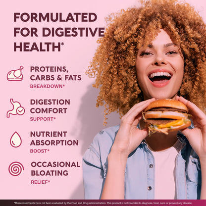 Digestive Enzymes for Women - Multi Digestive Enzymes | Papaya | Bromelain | Probiotic & Prebiotics - Gut & Digestion Support, Bloating Relief - Vegan, Lab Tested - Maple Wellness Supplements