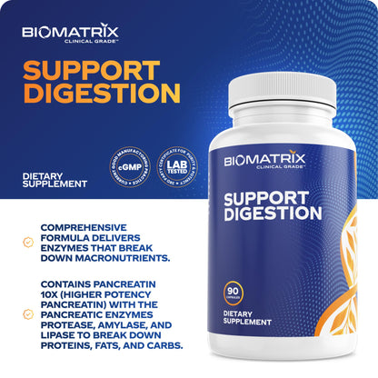 Digestive Enzymes Supplement (90 Capsules) Support Digestion - with Purified Bile, Pancreatin, Plant Enzymes, Ox Bile, Betaine HCL - Maple Wellness Supplements