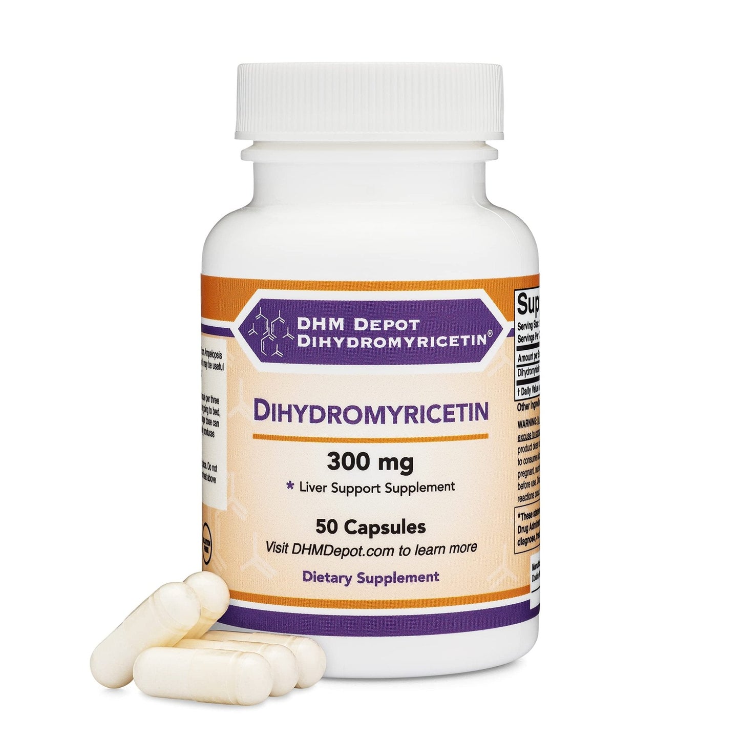 Dihydromyricetin (DHM) 50 Capsules, 300mg, Liver Support Supplement (Third Party - Maple Wellness Supplements
