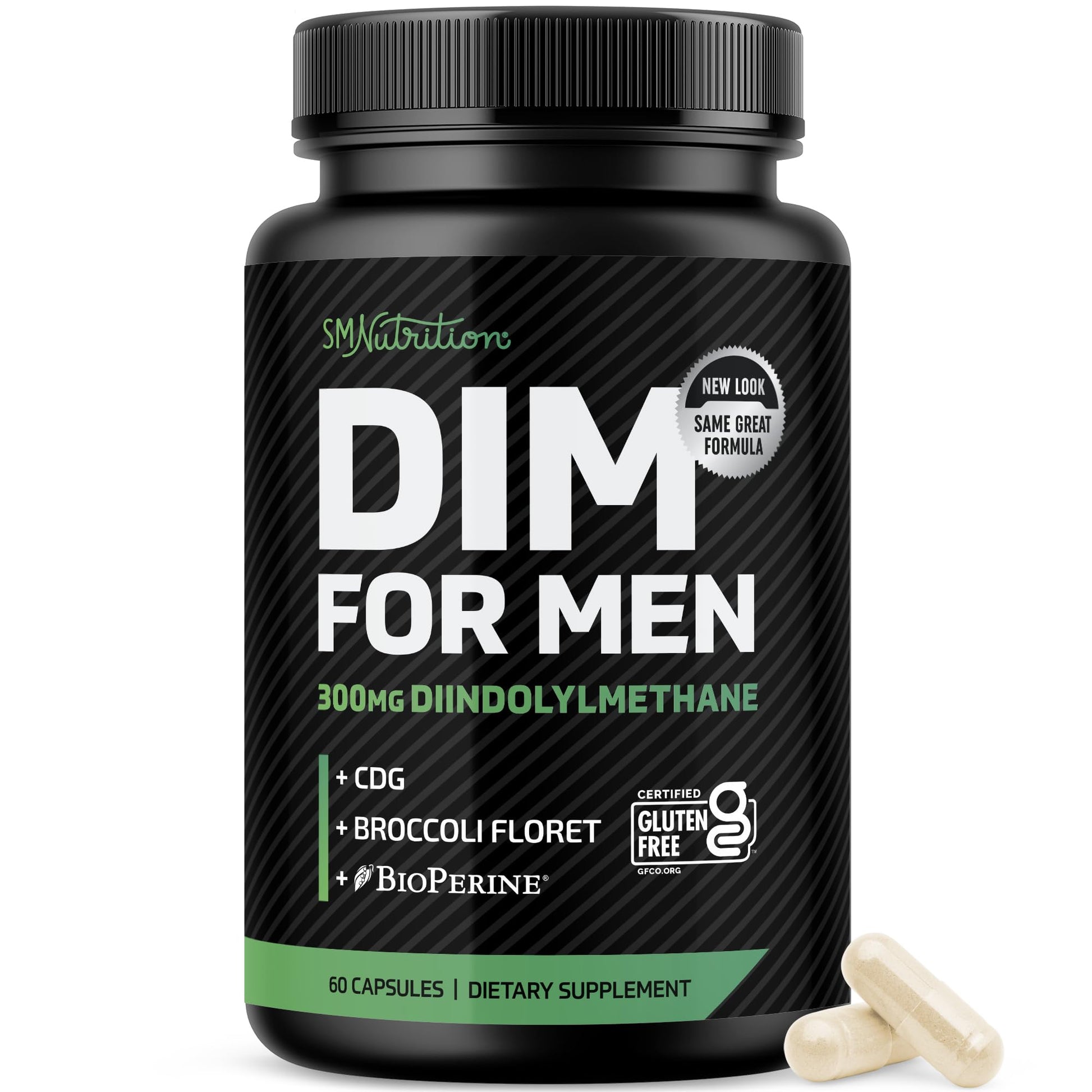 DIM Supplement for Men 300mg | Estrogen Blocker & Aromatase Inhibitor | Extra Strength Men’s Hormone Balance & Fitness Booster with Diindolylmethane Plus CDG - Maple Wellness Supplements