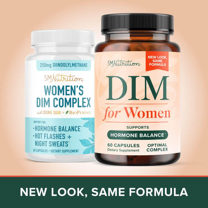 DIM Supplement for Women 250 mg | Estrogen & Hormone Balance | Menopause, Hot Flashes & Night Sweats Support | DIM Complex Estrogen Supplement for Women | with BioPerine | Gluten-Free | 60 Ct - Maple Wellness Supplements