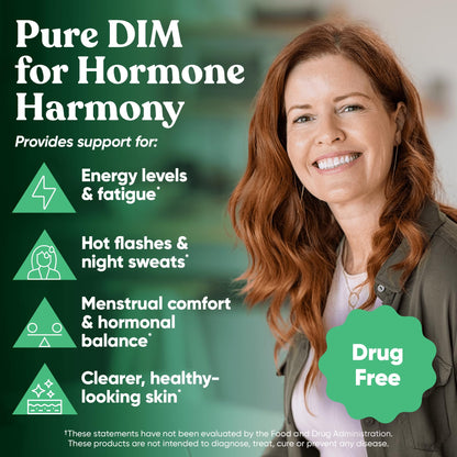 DIM Supplement Pure 200 Mg for Women or Men – Estrogen Hormone Balance Supplement for Energy, Fatigue, Stress, Menopause, Hot Flashes – Enhanced Bioavailability BioPerine – 60 Vegan Soft Capsules - Maple Wellness Supplements