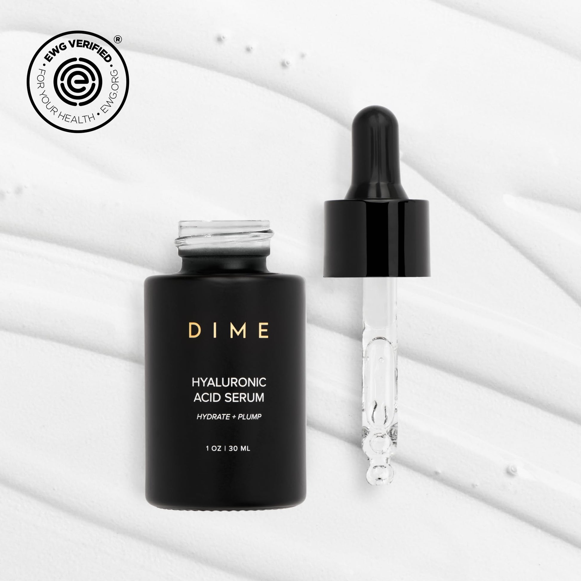 DIME Beauty Hyaluronic Acid Serum, Ultra Hydrating Face Serum with Pure Hyaluronic Acid, 1 oz / 30 ml - Maple Wellness Supplements