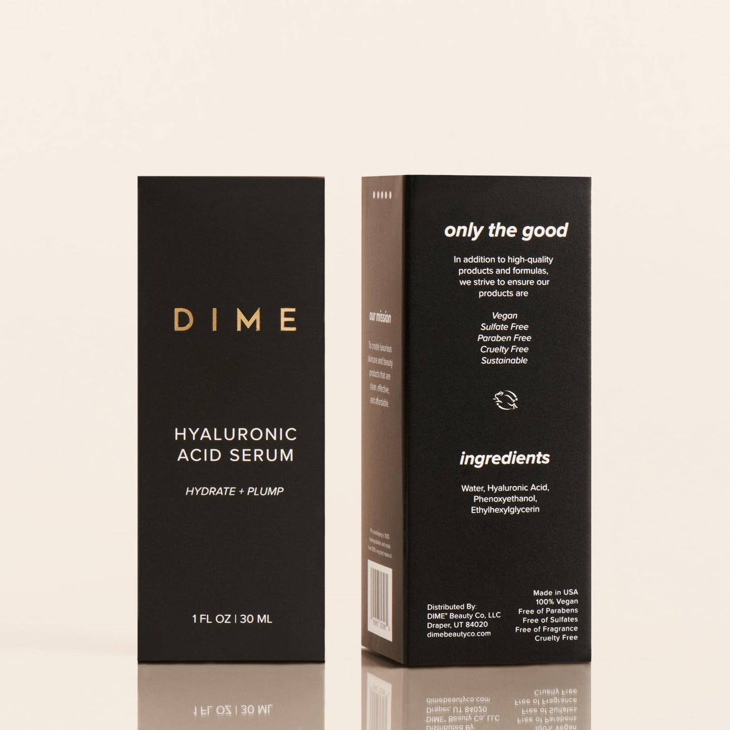 DIME Beauty Hyaluronic Acid Serum, Ultra Hydrating Face Serum with Pure Hyaluronic Acid, 1 oz / 30 ml - Maple Wellness Supplements
