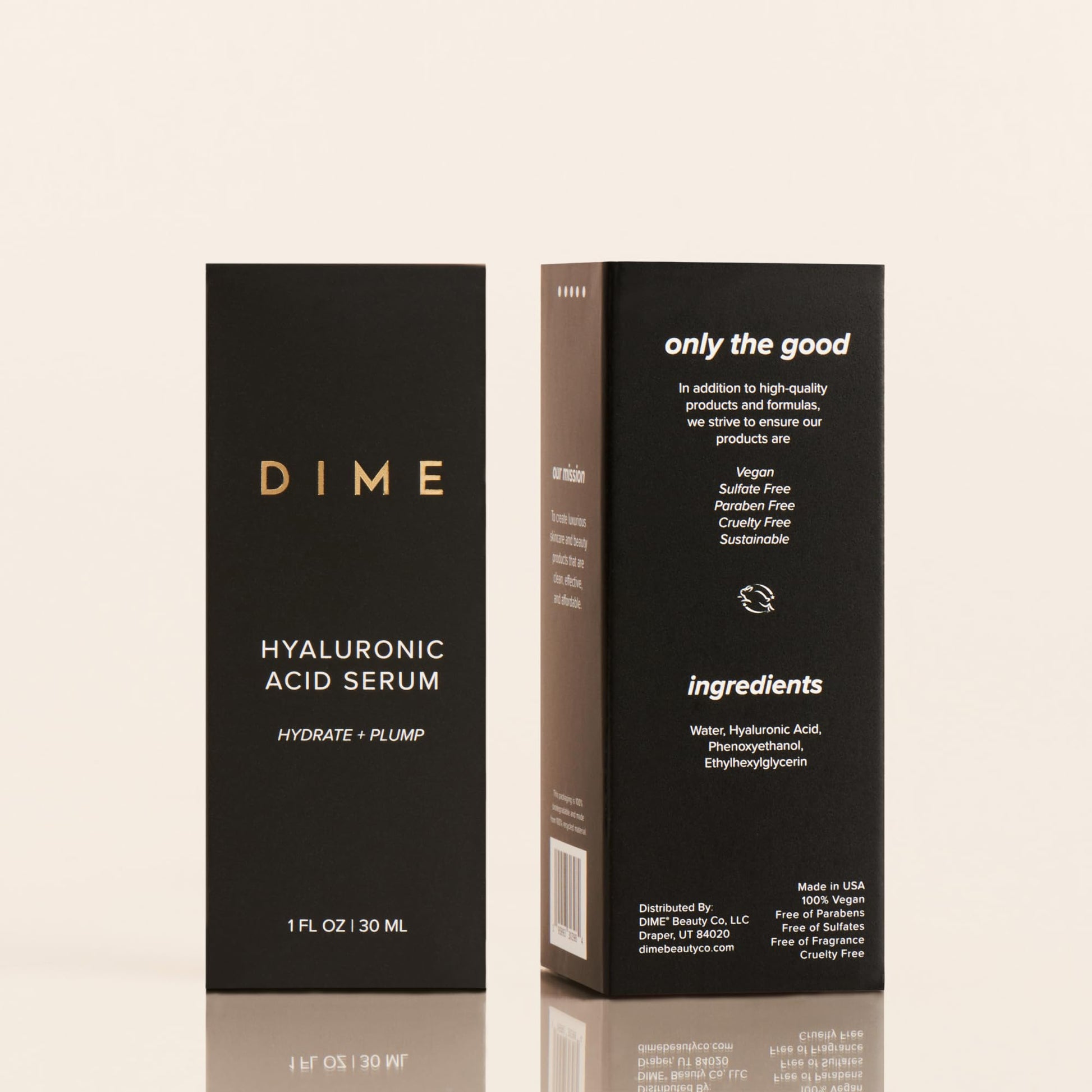 DIME Beauty Hyaluronic Acid Serum, Ultra Hydrating Face Serum with Pure Hyaluronic Acid, 1 oz / 30 ml - Maple Wellness Supplements