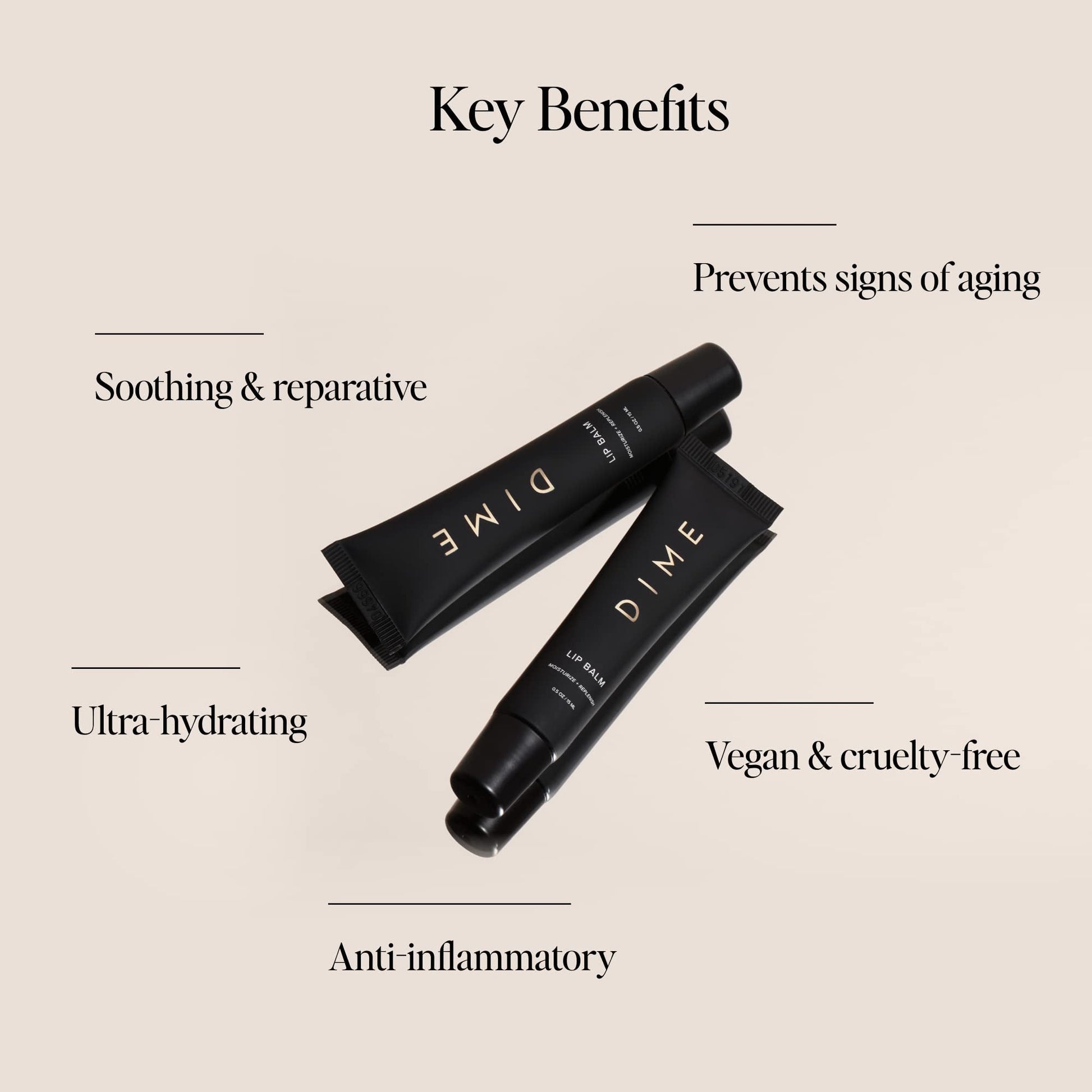 DIME Beauty Lip Balm, Hydrating Lip Balm and Gloss, Vegan & Cruelty-Free, Anti-Aging Lip Care, .5 oz / 15 ml - Maple Wellness Supplements