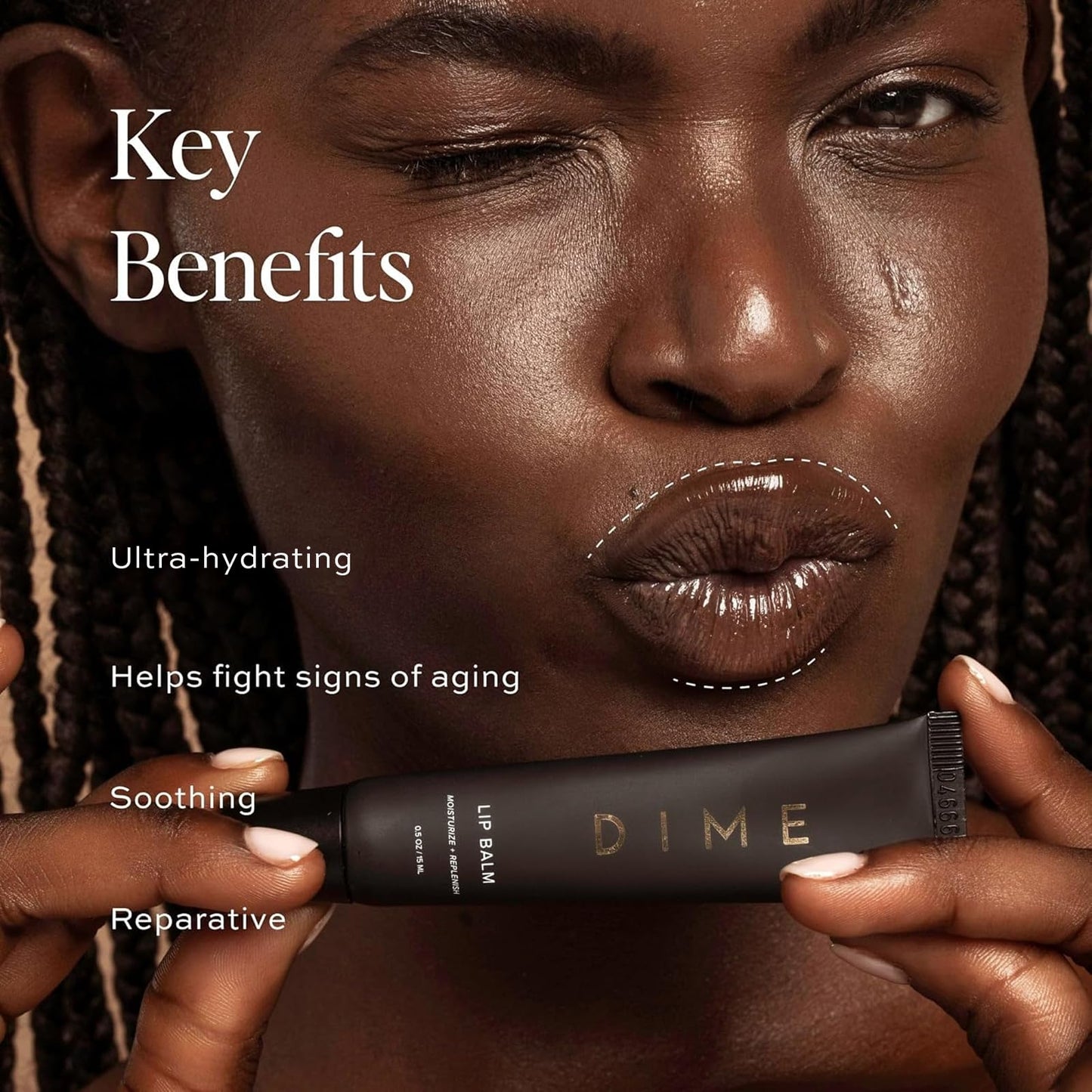 DIME Beauty Lip Balm, Hydrating Lip Balm and Gloss, Vegan & Cruelty-Free, Anti-Aging Lip Care, .5 oz / 15 ml - Maple Wellness Supplements