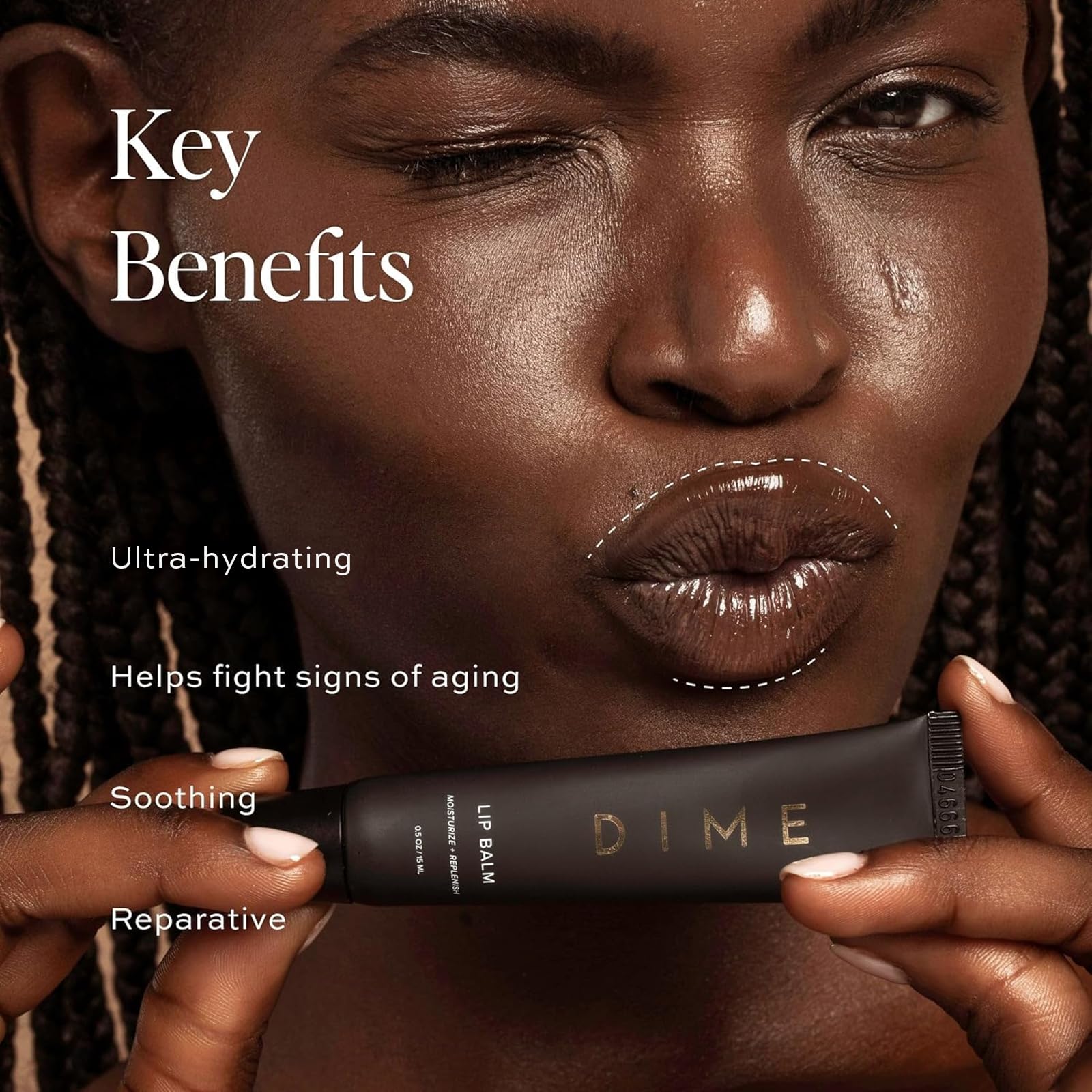 DIME Beauty Lip Balm, Hydrating Lip Balm and Gloss, Vegan & Cruelty-Free, Anti-Aging Lip Care, .5 oz / 15 ml - Maple Wellness Supplements