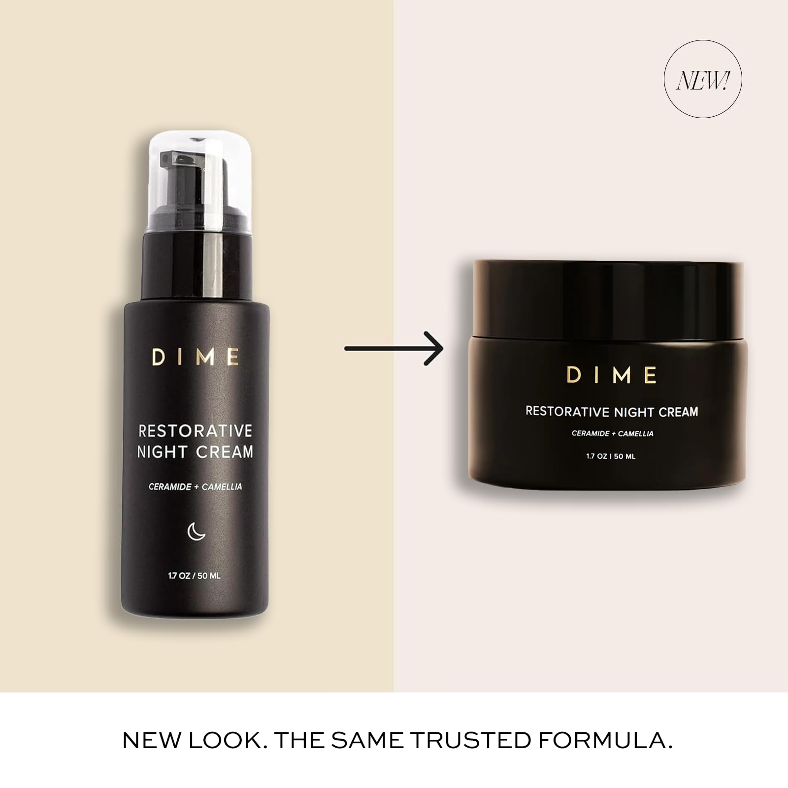 DIME Beauty Restorative Night Cream, Facial Moisturizer with Ceramides and Sea Buckthorn, 1.7 oz / 50 ml in Pump - Maple Wellness Supplements