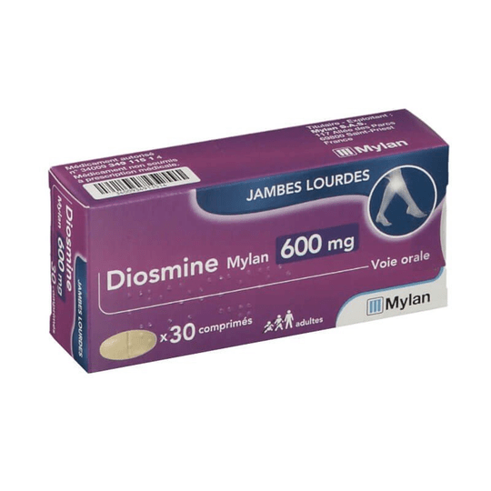 Diosmine 600 mg - MYLAN 30 Tabs - Heavy legs, Pain - Maple Wellness Supplements
