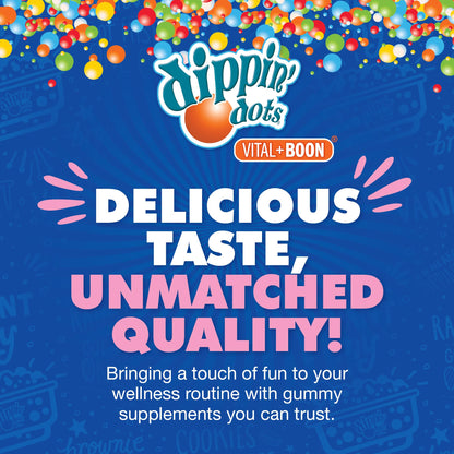 Dippin Dots - Melatonin Gummies for Kids & Adults (60 Days Supply) Strawberry Sunset Creme Flavor | 2.5mg Per Kids Melatonin Supplement for Faster, - Maple Wellness Supplements