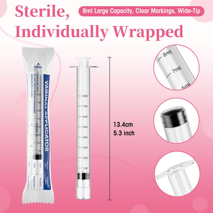 Disposable Vaginal Suppository Applicator for Women – 8ml Lube Injector Syringes with Smooth Tip, Fits Most Creams Gels Pills Tablet Suppositories, Sterilized Individually Wrapped, Pack of 20 - Maple Wellness Supplements