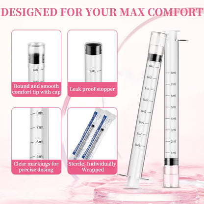Disposable Vaginal Suppository Applicator for Women – 8ml Lube Injector Syringes with Smooth Tip, Fits Most Creams Gels Pills Tablet Suppositories, Sterilized Individually Wrapped, Pack of 20 - Maple Wellness Supplements