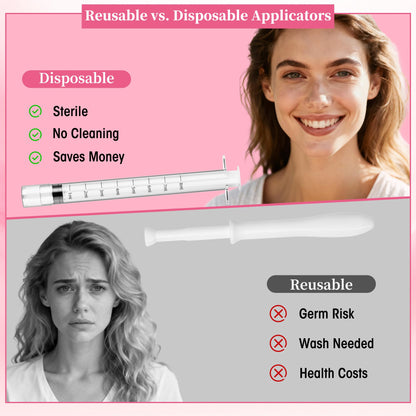 Disposable Vaginal Suppository Applicator for Women – 8ml Lube Injector Syringes with Smooth Tip, Fits Most Creams Gels Pills Tablet Suppositories, Sterilized Individually Wrapped, Pack of 20 - Maple Wellness Supplements