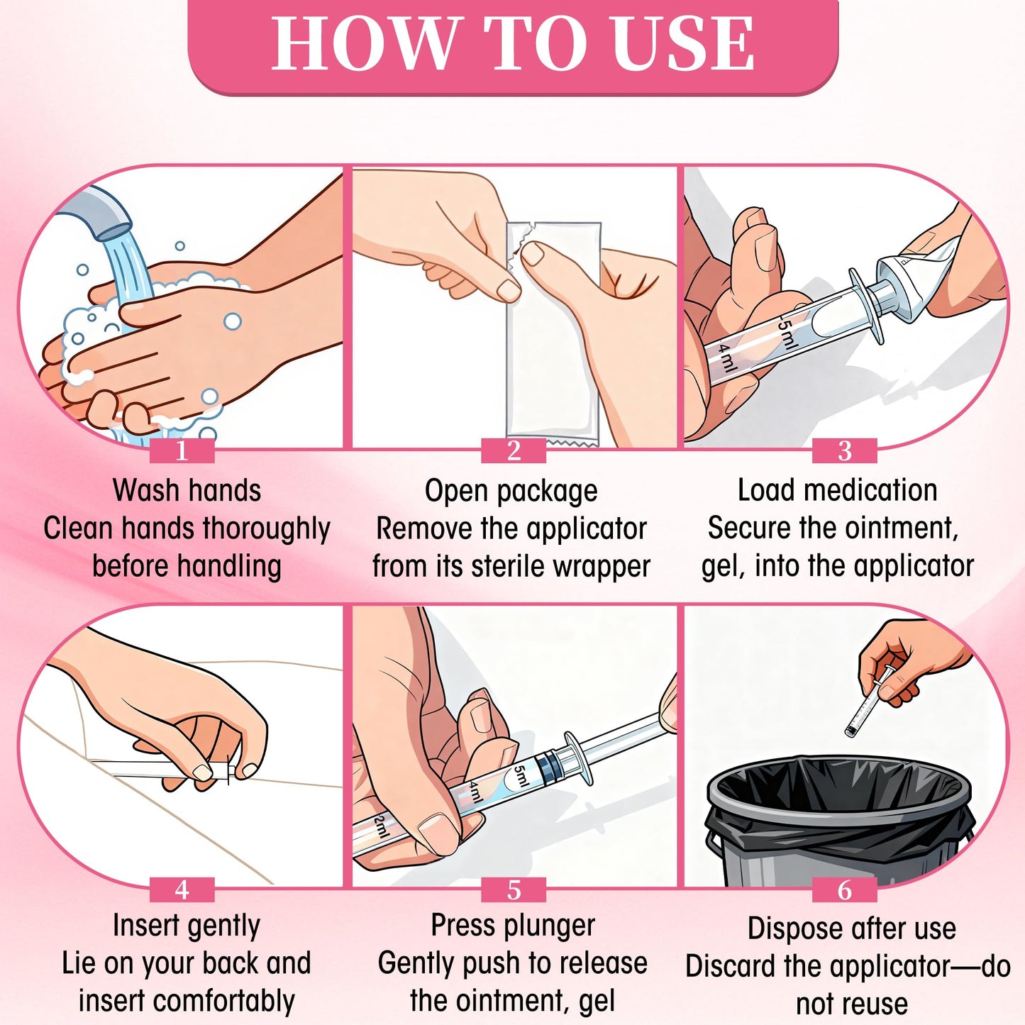 Disposable Vaginal Suppository Applicator for Women – 8ml Lube Injector Syringes with Smooth Tip, Fits Most Creams Gels Pills Tablet Suppositories, Sterilized Individually Wrapped, Pack of 20 - Maple Wellness Supplements